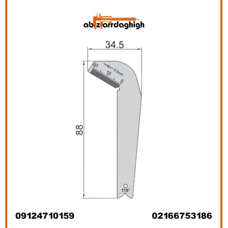 شابلون مته زاویه 118 درجه اینسایز کد 1-4843