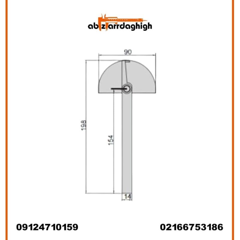 نقاله و زاویه سنج فلزی اینسایز کد 85-4780