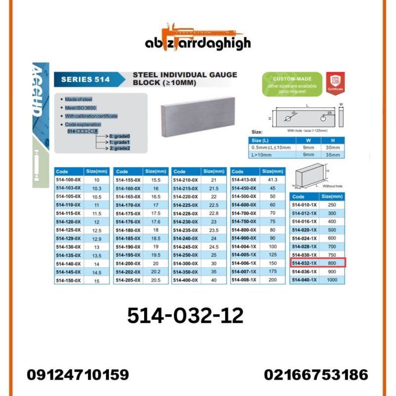 گیج بلوک آکاد مدل 12-032-514