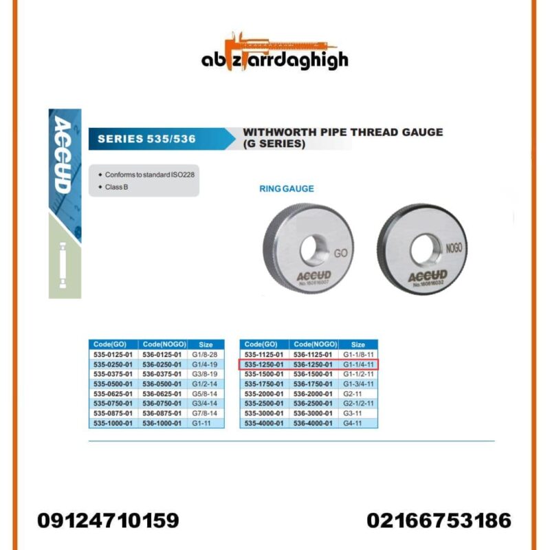 گیج رزوه ای برو نرو آکاد مدل 01-1250-535 ( GO ) و مدل 01-1250-536 (NOT GO )