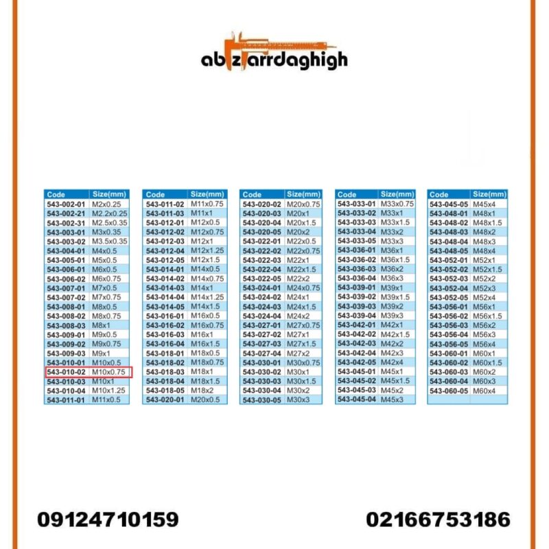 گیج رزوه‌ ای برو نرو آکاد مدل 02-010-543