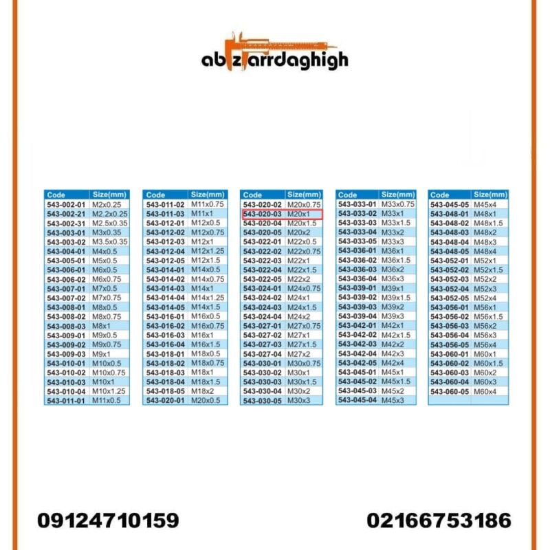 گیج رزوه‌ ای توپی برو نرو آکاد مدل 03-020-543