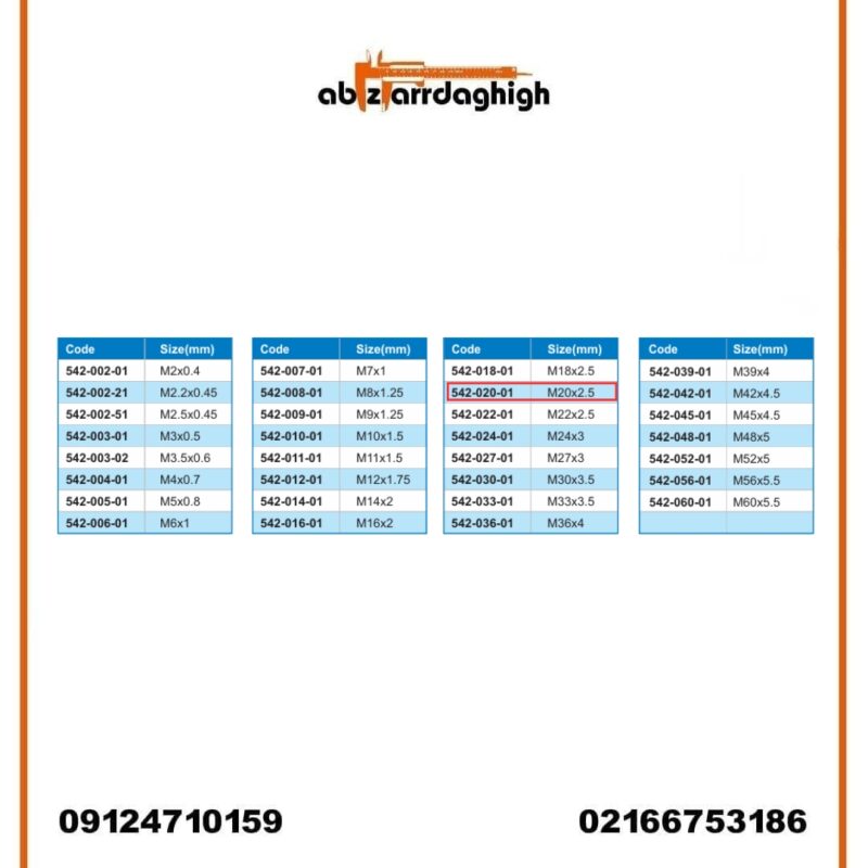 گیج رزوه‌ ای توپی برو نرو آکاد مدل 01-020-542