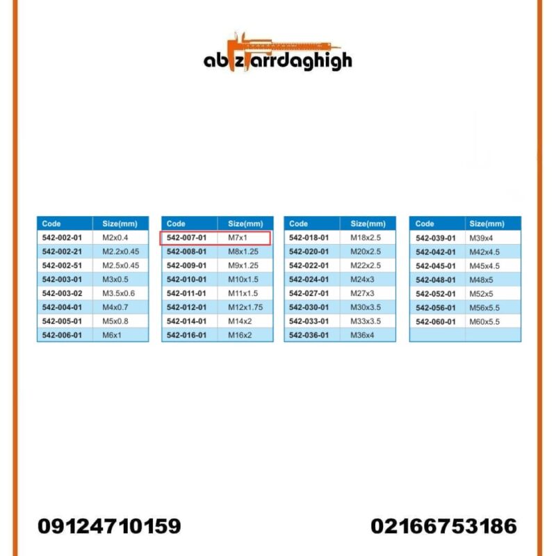 گیج رزوه‌ ای توپی برو نرو آکاد مدل 01-007-542